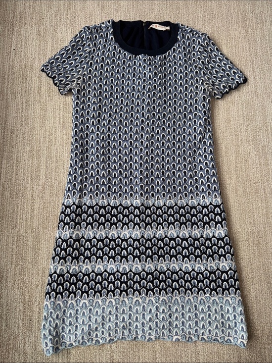 Tory Burch Dresses & Skirts - Tory Burch Beverly Dress Women XS Blue Feather Crochet Cotton Lined Mini